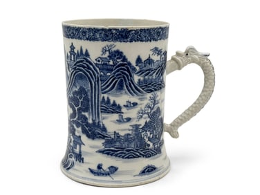 Chinese Export Porcelain Dragon-Handled Mug