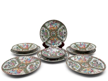 Chinese Rose Medallion Plates and Bowls