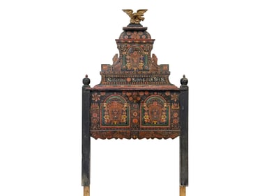 Hungarian Paint-Decorated Single Headboard