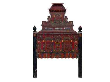 Hungarian Paint Decorated Single Headboard