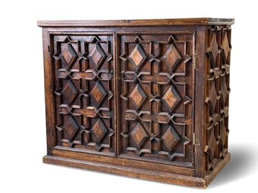 Mexican Colonial Carved Two-Door Cabinet