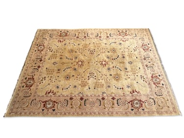 Hand-Knotted Oushak-style Carpet, 12ft 3in x 9ft 1in