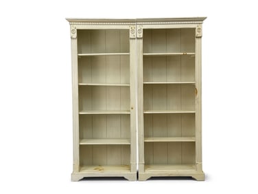 Pair of Contemporary Paint-Decorated Pine Bookcases