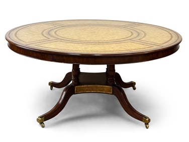 Maitland Smith Tooled Leather Round Dining Table