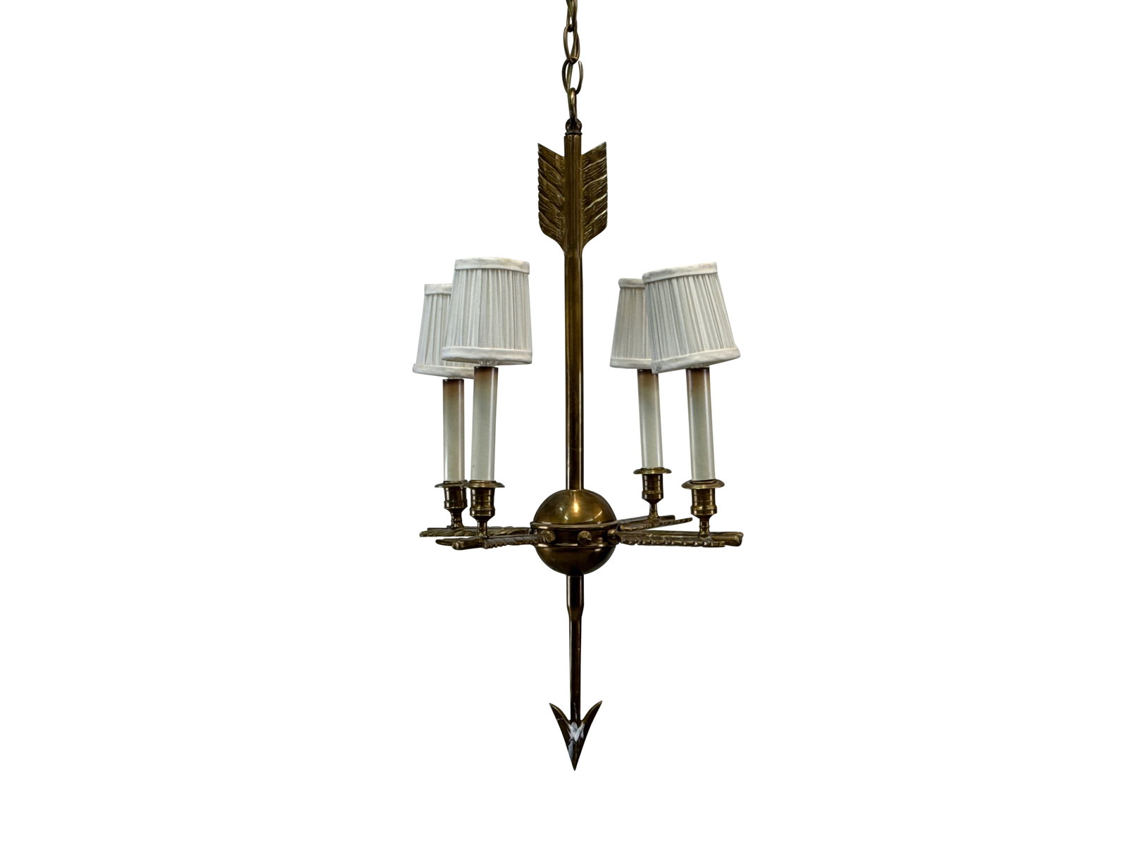 French Empire-style Brass Arrow Chandelier (1 of 5)