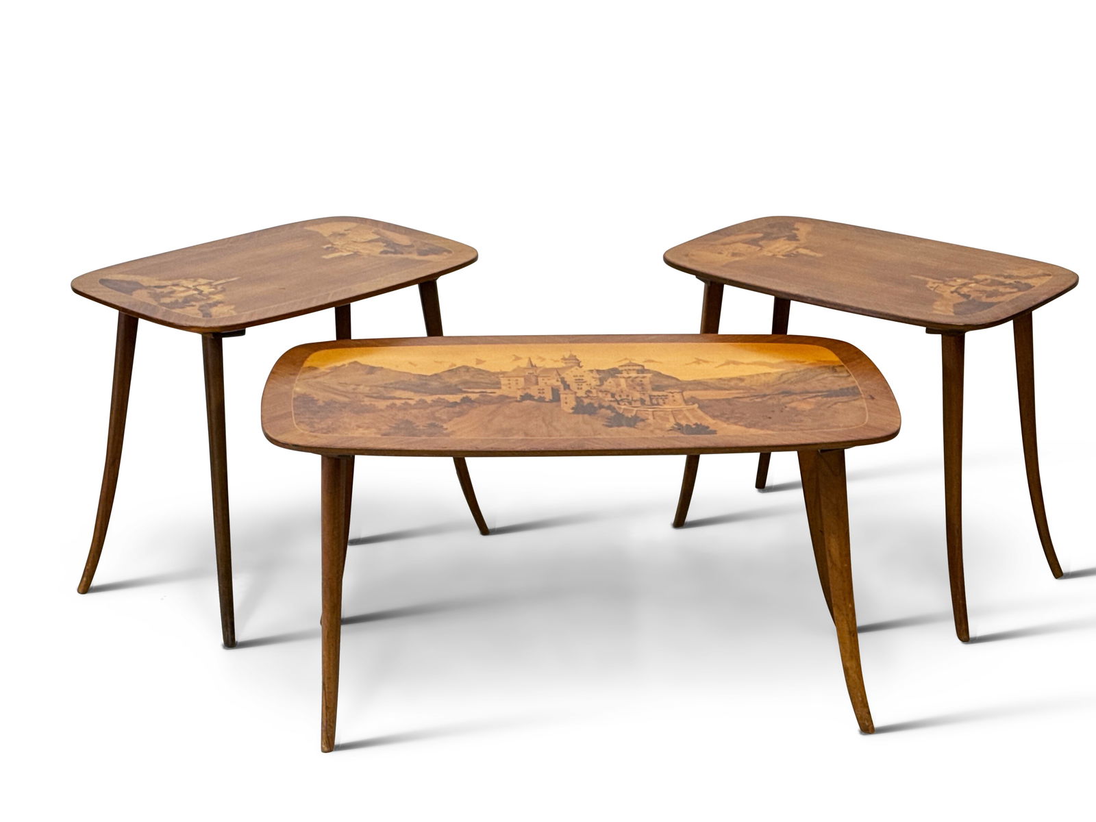 Three Continental Parquetry Inlaid Tables (1 of 9)