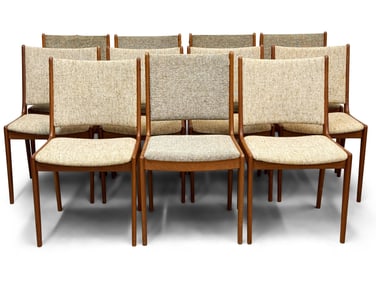 11 Danish-style Teak Dining Chairs