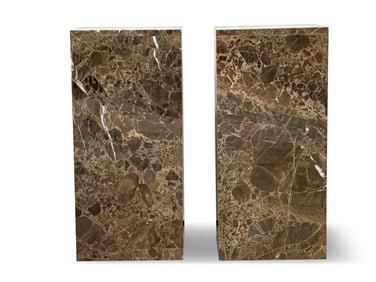 Pair of Marble Square Column Display Pedestals