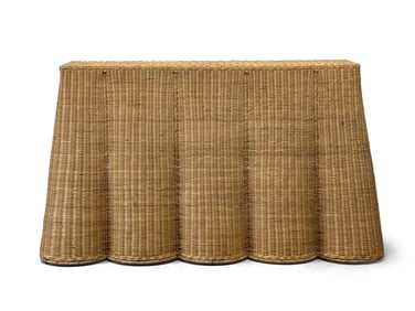 Tromp- L'oeil Draped Wicker Console Table
