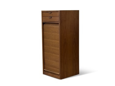 Midcentury Modern Tambour Door Record Cabinet