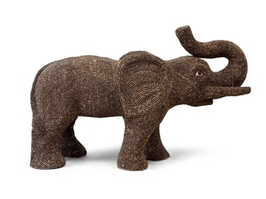 Large Rattan Wicker Elephant Sculpture