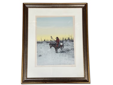 Michael Coleman Etching: Crow Warrior