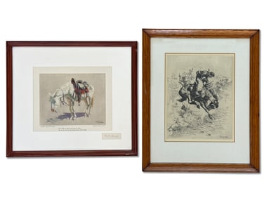 W. R. Leigh Print and Etching: Bucking Horse