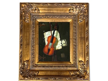 S. Marco Oil/Board: Tromp-L'Oeil Still Life with Violin