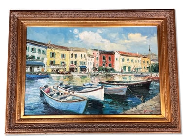 Matt Thomas Oil/Canvas: Harbor Scene