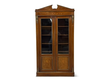 French Parquetry Bookcase Display Cabinet