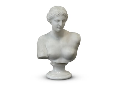 Italian White Marble Bust: Venus de Milo