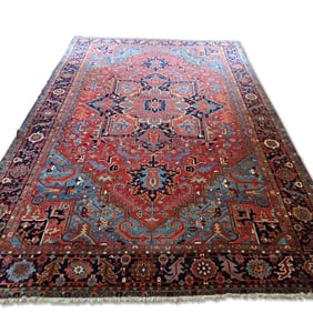 Hand-Knotted Heriz Carpet, 12ft 4in x 15 ft 6in