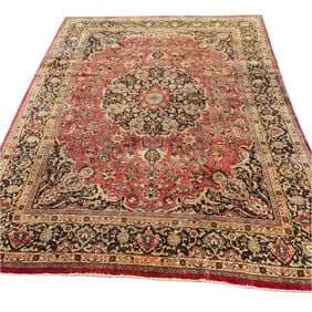 Vintage Wool Hand-Knotted Multicolored Rug