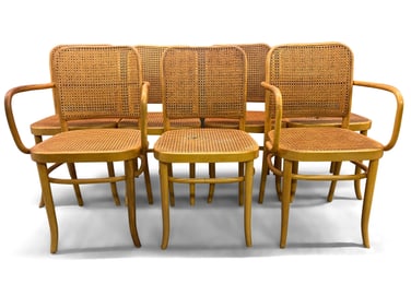 Seven Bentwood and Cane Dining Chairs