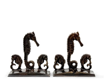 Virginia Metalcrafters Seahorse Bookends