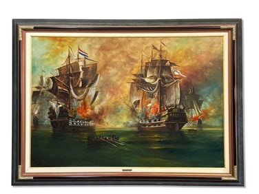 Large Format Oil/Canvas: Warships