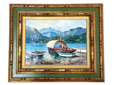 Impressionist Oil/Canvas: Fisherman