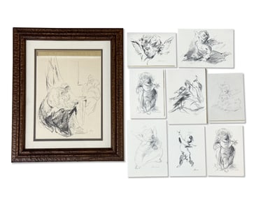 Betty Bowes Illustration and Eight Signed Cards
