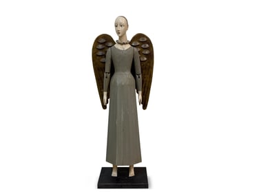 Santos Winged Angel Wooden Statue