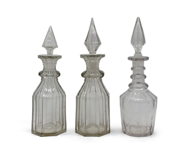 Three Crystal and Cut Glass Decanters