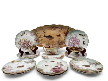 Stoke China Fish Plates, Platter, and Sauce Boat