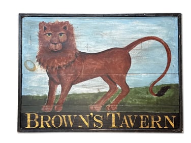 Brown's Tavern Paint Decorated Sign