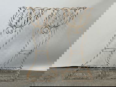 Pair of Wrought Iron Garden Urn Planters