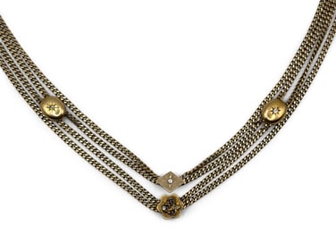 Victorian 14K Yellow Gold Slider Necklace