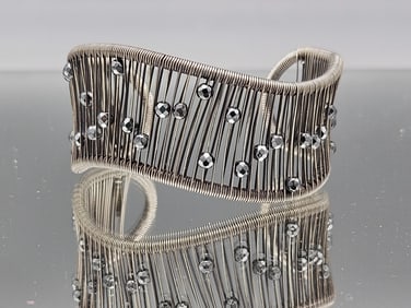 Tana Acton Artisan Wavy Silver Cuff Bracelet