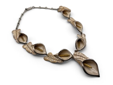 Emilia Castillo Enameled Silver Lily Necklace