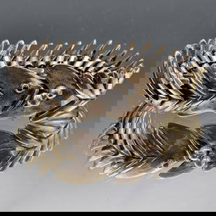 D'Molina Mexican Silver Fish Bracelet: A vintage and unique D'Molina Mexican silver bracelet in the form of a fish. Signed. Approx. 8in long. 47.1 dwt. | You have additional shipping options! Philadelphia Metro area delivery, NYC curbside