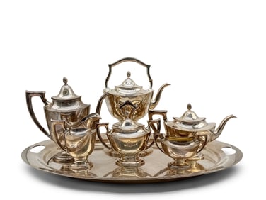 Seven-piece Towle Lafayette Sterling Tea Set