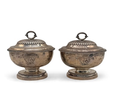 19th C. Daniel Pontifex Sterling Sugar Bowls
