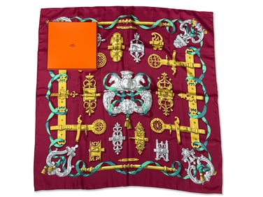Hermès Ferronerie Lock Silk Scarf