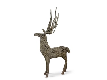 Large-Scale Driftwood Stag Garden Sculpture