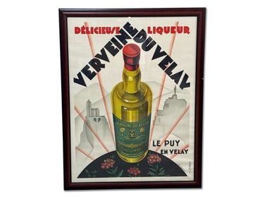 Large-Format French Liquor Advertising Poster