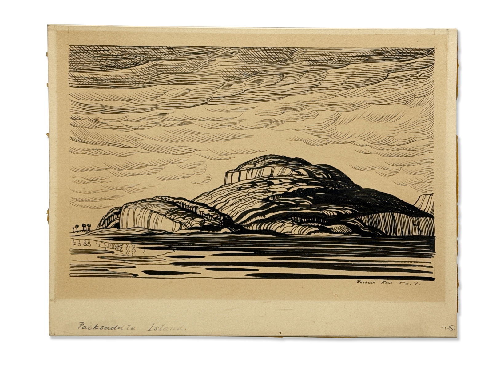 Rockwell Kent Pen & Ink: Packsaddle Island (1 of 7)