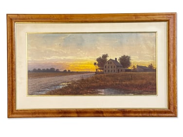 George Essig Watercolor: Cumberland Co., NJ Landscape