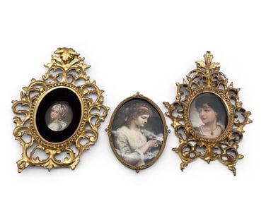 Three Continental Miniature Porcelain Portraits