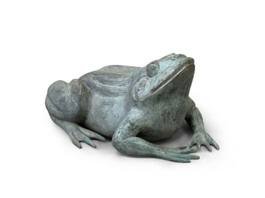 Bronze Frog-Form Garden Fountain