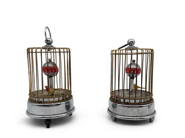 Two 1940s Toyo Singing Bird Clocks