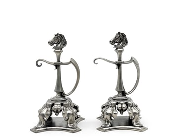 Two Achille Gamba for Edles Zinn Watch Holders
