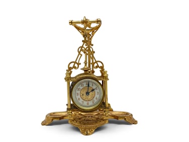 19th C. Ansonia Hanging Brass Carriage Clock