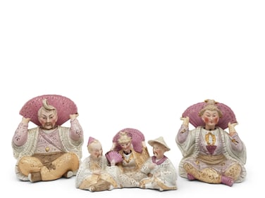 Three German Bisque Porcelain Nodder Figures